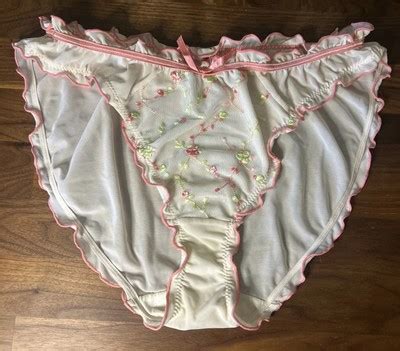 Vtg Qt Sheer Second Skin Mesh Panties Pink Nylon Hicut Bikini Sz Ruffle Kidcor Ebay