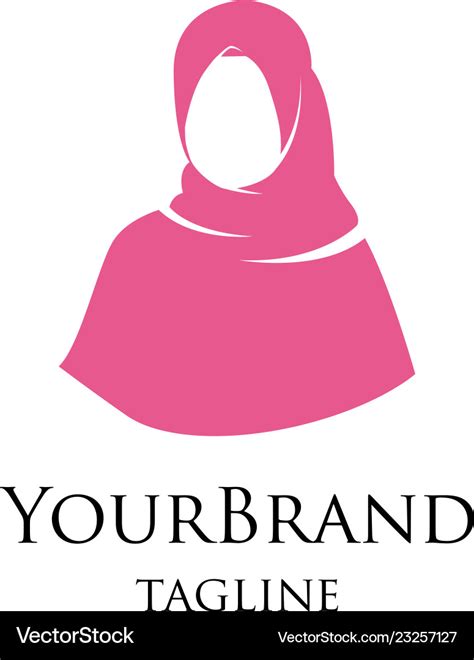 Beautiful fashion hijab logo template Royalty Free Vector