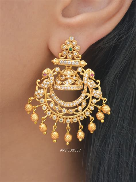 Gold Drop Chandbali Earrings Arshis Buy Traditional And Fashion