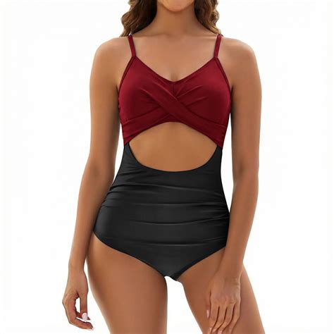 ZACPNCV Womens Low Back Tankini Swimsuit Solid Color Cross Strap Cut