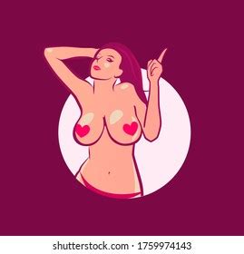 Topless Nude Girl Large Breast Vector Stock Vector Royalty Free Shutterstock