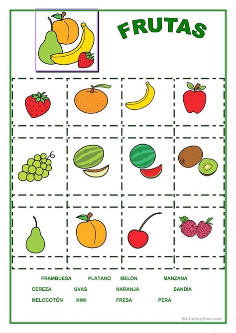 Ã RBOLES Y FRUTAS Hojas de trabajo Libros didacticos para niños Frutas