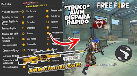 Configuracion Para La Awm Truco Dispara Y Recarga Rapido En Free Fire