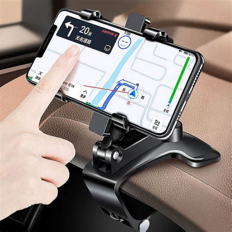 Car Dashboard Phone Holder Foldable Rearview Mirror Sun Visor Handphone