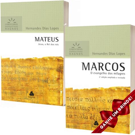 Combo Livro Mateus Marcos Coment Rio Expositivo Hernandes Dias Lopes