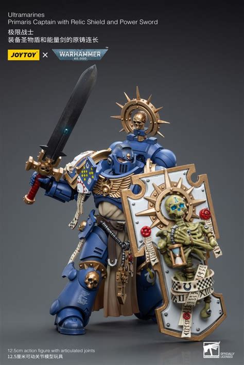 JOYTOY Ultramarines Primaris Captain With Relic Shield And Power Sword