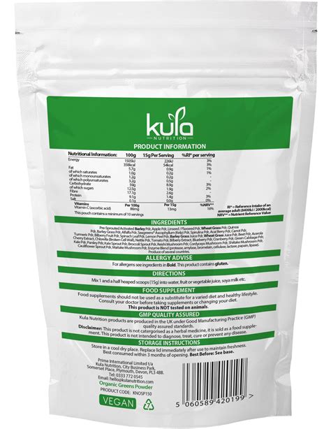 Organic Greens Superfood Powder - Kula Nutrition