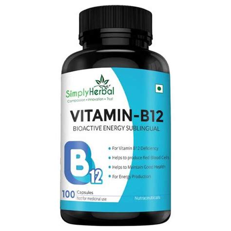 Buy Simply Herbal Vitamin B12 Methylcobalamin Capsules For Produce Red