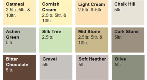 Crown Masonry Paint Colour Chart