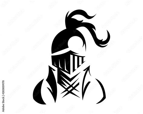 warrior / knight vector illustration in black and white that could be ...