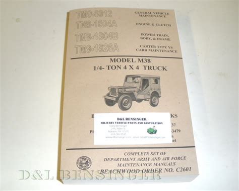 MANUAL M38 MILITARY JEEP COMPLETE - D&L Bensinger