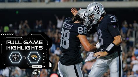 Full Game Highlights Raiders Vs Jaguars Hall Of Fame Game