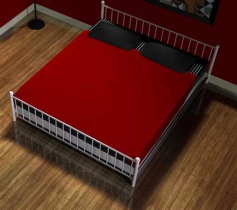 Bed With Red Mattress Free 3d Model Obj Open3dmodel