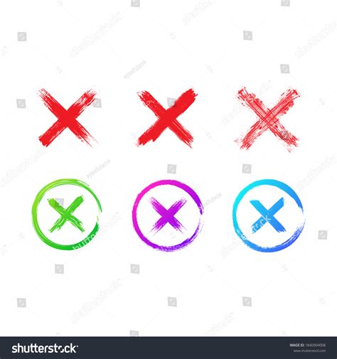 Cross Sign Element Red Grunge X Stock Vector Royalty Free