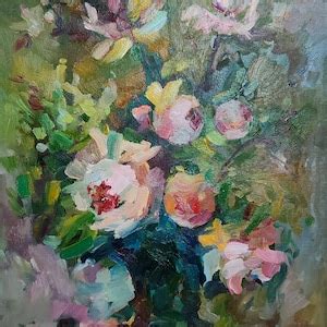 Rose Original Oil Painting Floral Still Life Painting Original