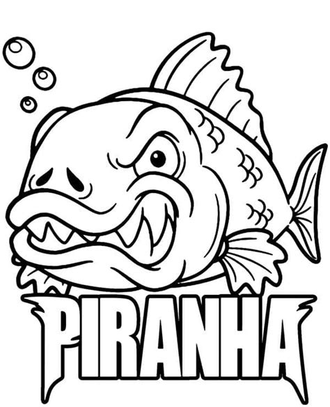Desenhos De Peixe Piranha Grátis Para Crianças Para Colorir E Imprimir