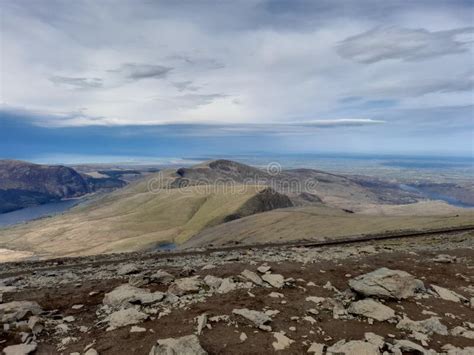 View From The Snowdon Summit Rocks On The Snowdon Trail Stock Image