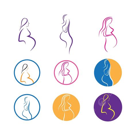 Beauty Pregnant Women Symbol Isolated Life Vector Symbol Isolated