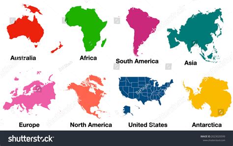 World Map Region Wise Color Illustration Stock Illustration 2023020599 ...