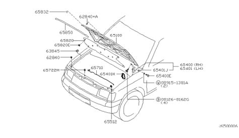 Hood Panel Hinge Fitting Nissan Frontier