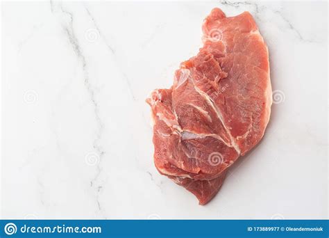 Meat Pork Slices Pork Loin On A White Background Raw Pork Meat