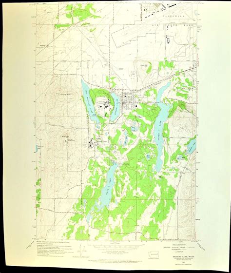 Medical Lake Map Of Lakeland Village Washington Print Wall Etsy