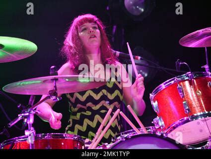 Drummer Tobi Vail of the punk rock band Bikini Kill performs at the ...