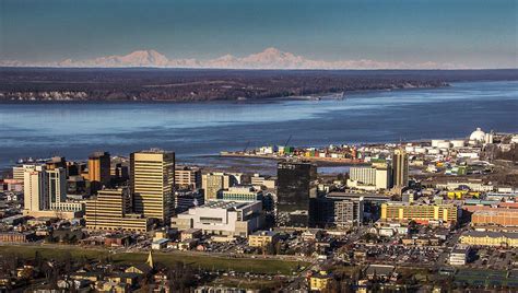 Denali and Anchorage Downtown Photograph by Rob Stapleton - Pixels