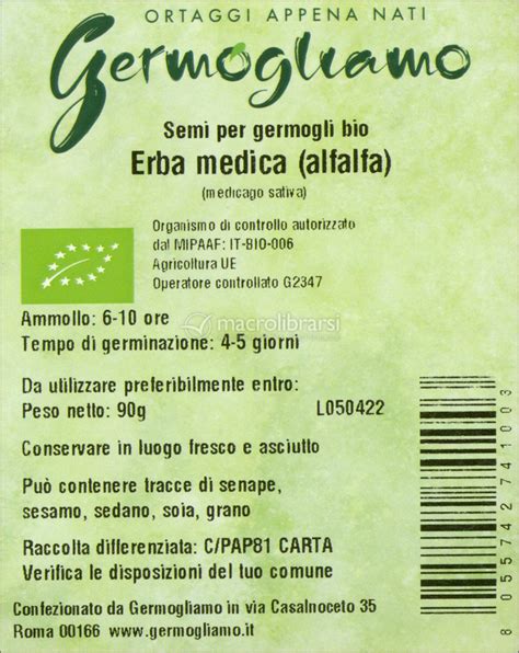 Germogli Erba Medica Alfa Alfa Di Germogliamo Macrolibrarsiit