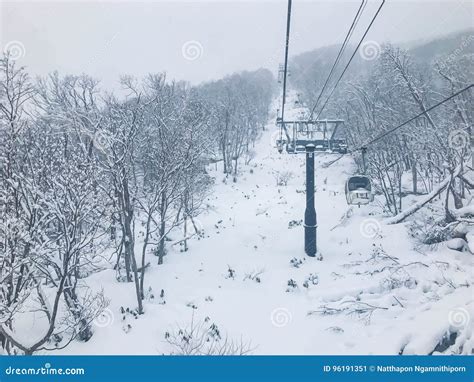 Ski Lift In Niseko Ski Resort Hokkaido Stock Image Image Of