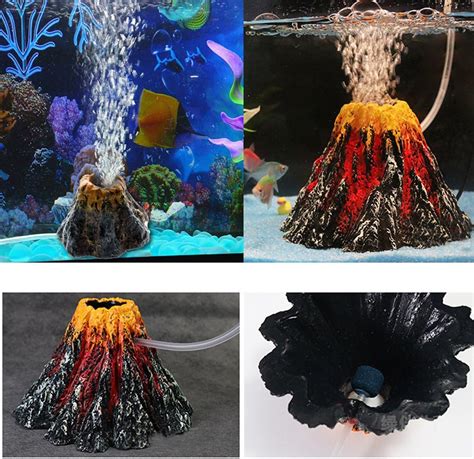 Amazon Jacksuper Aquarium Bubbler Volcano Rocks Ornament