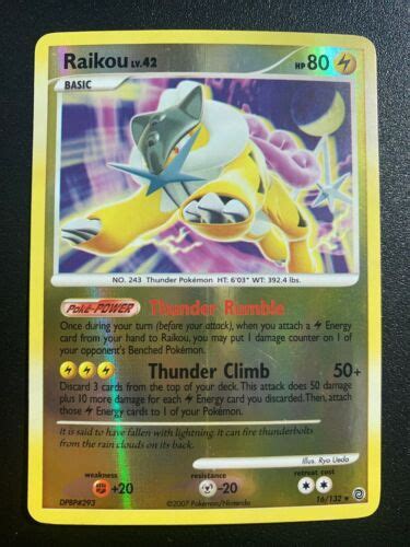 Raikou Secret Wonders Reverse Holo Rare Pokemon Trading Card Ebay