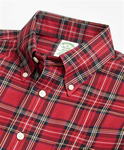 Brooks Brothers Non Iron Milano Fit Royal Stewart Tartan Sport Shirt In