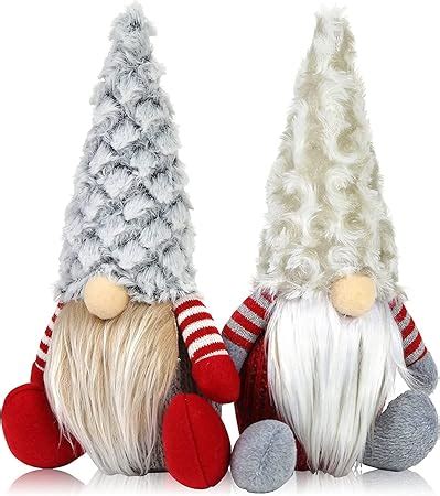 LATERN 2Pcs Christmas Gnome Plush Doll Adorable Handmade Christmas