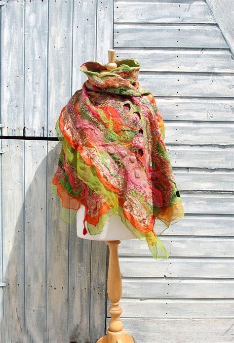 Nuno Felted Scarf Felted Wool Scarf Felt Shawl Merino Wool Etsy