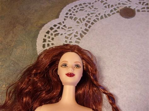 Mattel Barbie Nude Fashion Doll Long Wavy Red Hair Blue Eyes Tnt