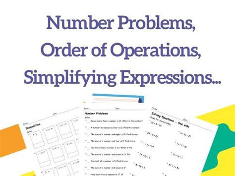 Algebra 1 Worksheets Simplifying Linear Expressions And More Teaching Resources