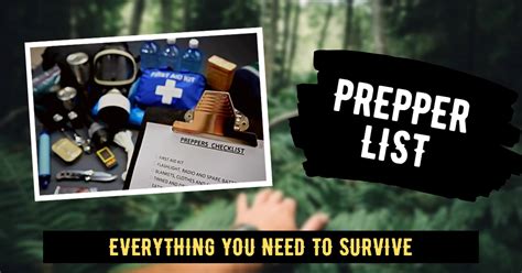 Prepper List Everything You Need To Survive Preppertidbits