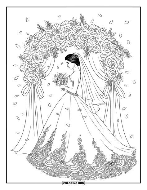 90+ Wedding Dress Coloring Pages for Kids & Adults (Free Printable PDFs)