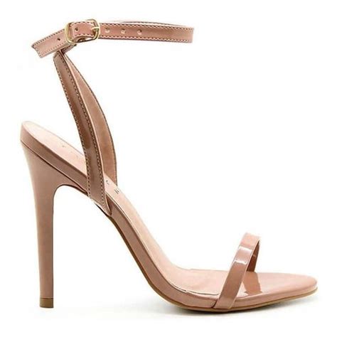 Sandália Royalz Verniz Liz Salto Alto Fino Nude Escuro R Salto alto Saltos bege Saltos