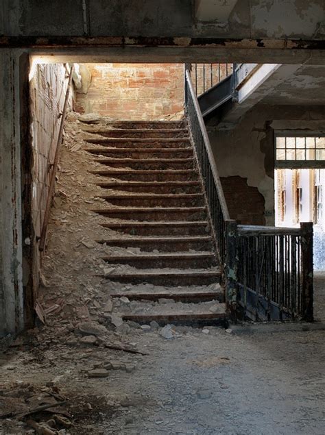 Crumbling Spiral Staircase At Chanute Air Force Base