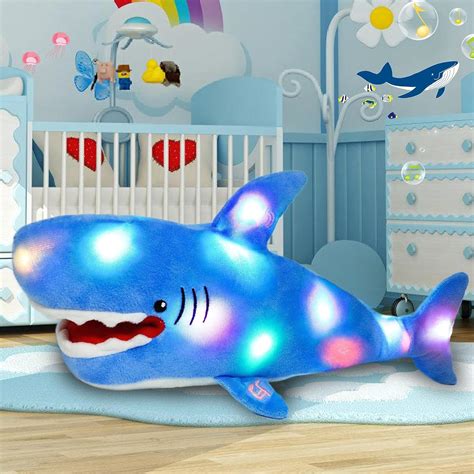 Amazon.com: Cuteoy Light-up Singing Plush Shark LED Musical Stuffed