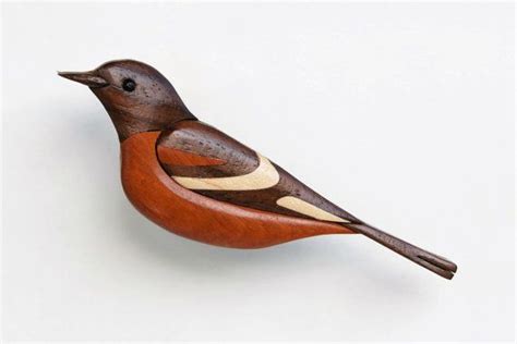 Baltimore Oriole Wooden Magnet Or Ornament Songbird Wood Carving