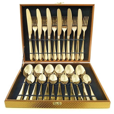 24pcs Cutlery Travel Set Stainless Steel Tableware Cutlery Set With ...