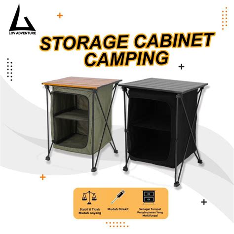 Jual Rak Meja Lipat Camping Plus Penyimpanan Storage Cabinet Camping