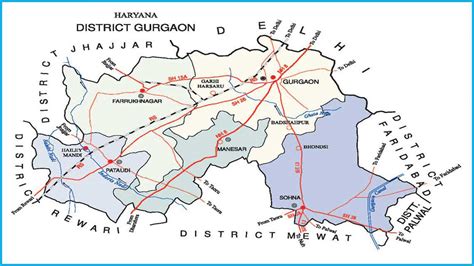 Gurugram District Map, Gurgaon District Map, Haryana, India, 53% OFF