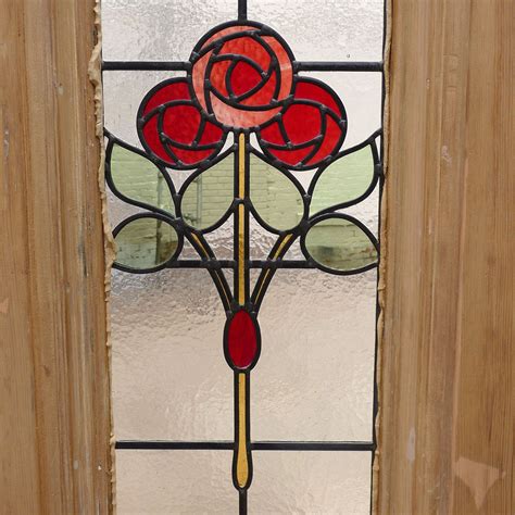 Victorian Mackintosh Rose Stained Glass From Period Home Style