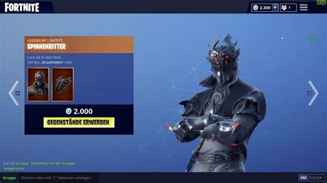 Spider Knight Spinnenritter Fortnite Skin Epic 2000 Vbucks 21102018