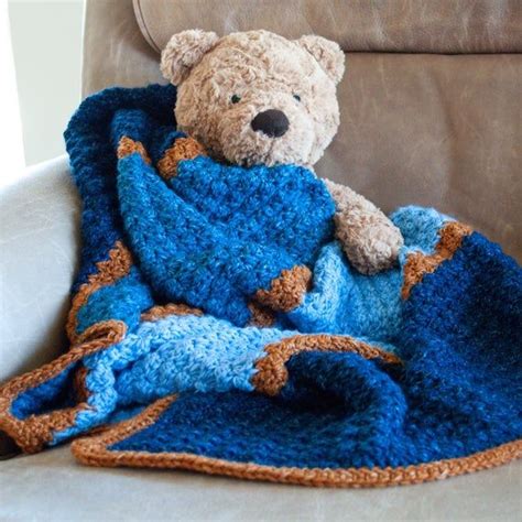 Ripple Baby Blanket Pattern, Blue Baby Blanket, Lovey Pattern, Baby Boy ...