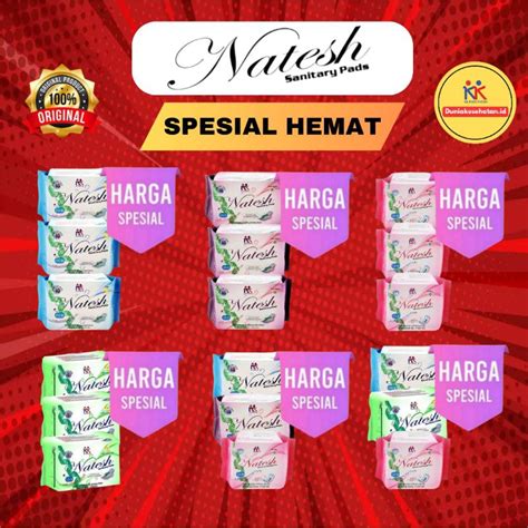 Jual Natesh Pembalut Herbal Natesh Day Night Pantyliner Extra Long